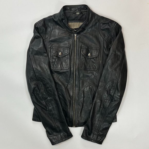 Bod & Christensen Vintage Leather Moto Jacket - Picture 4 of 14